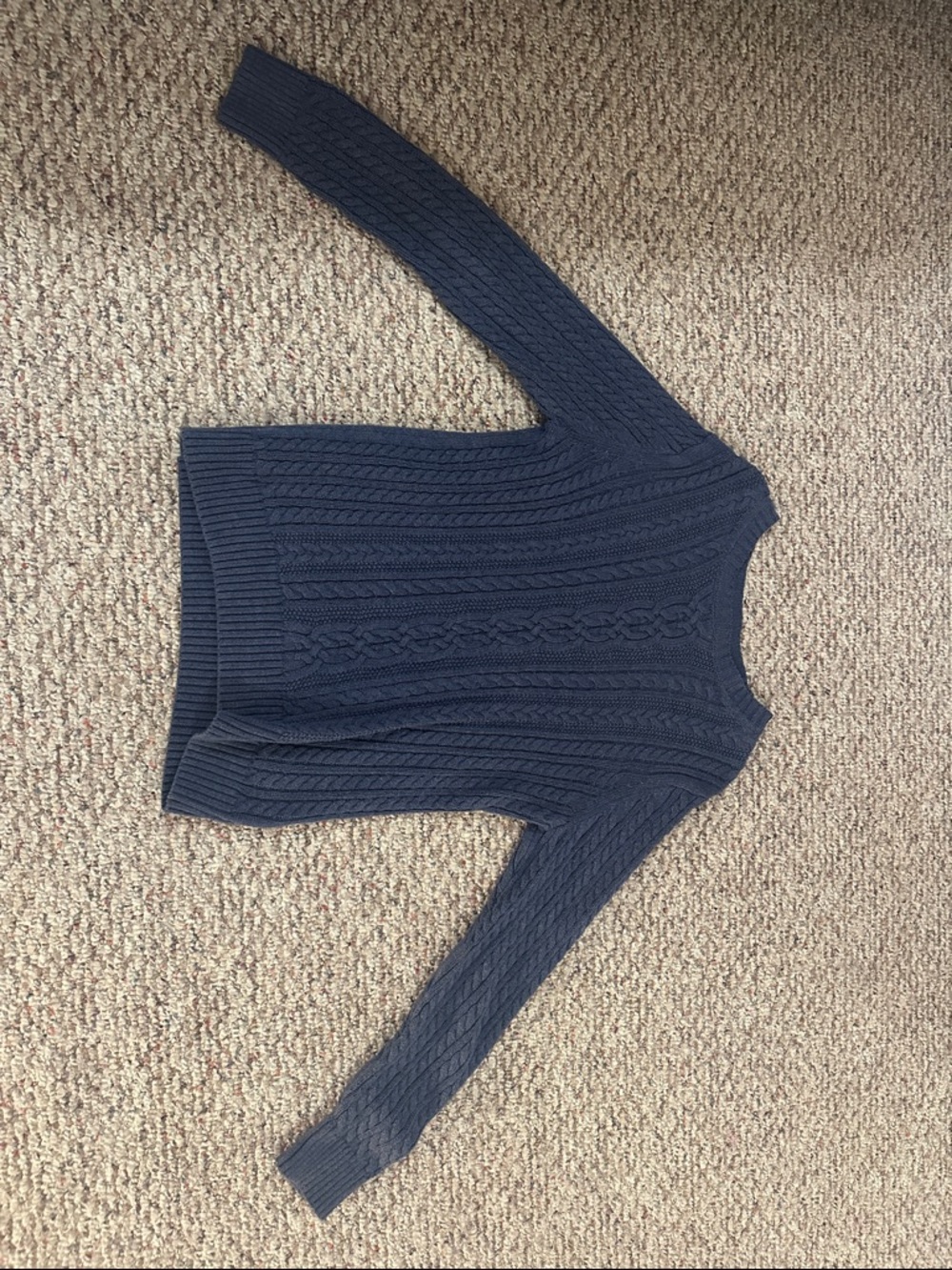 Amazon Essentials Navy Cable Knit Crewneck Sweater
